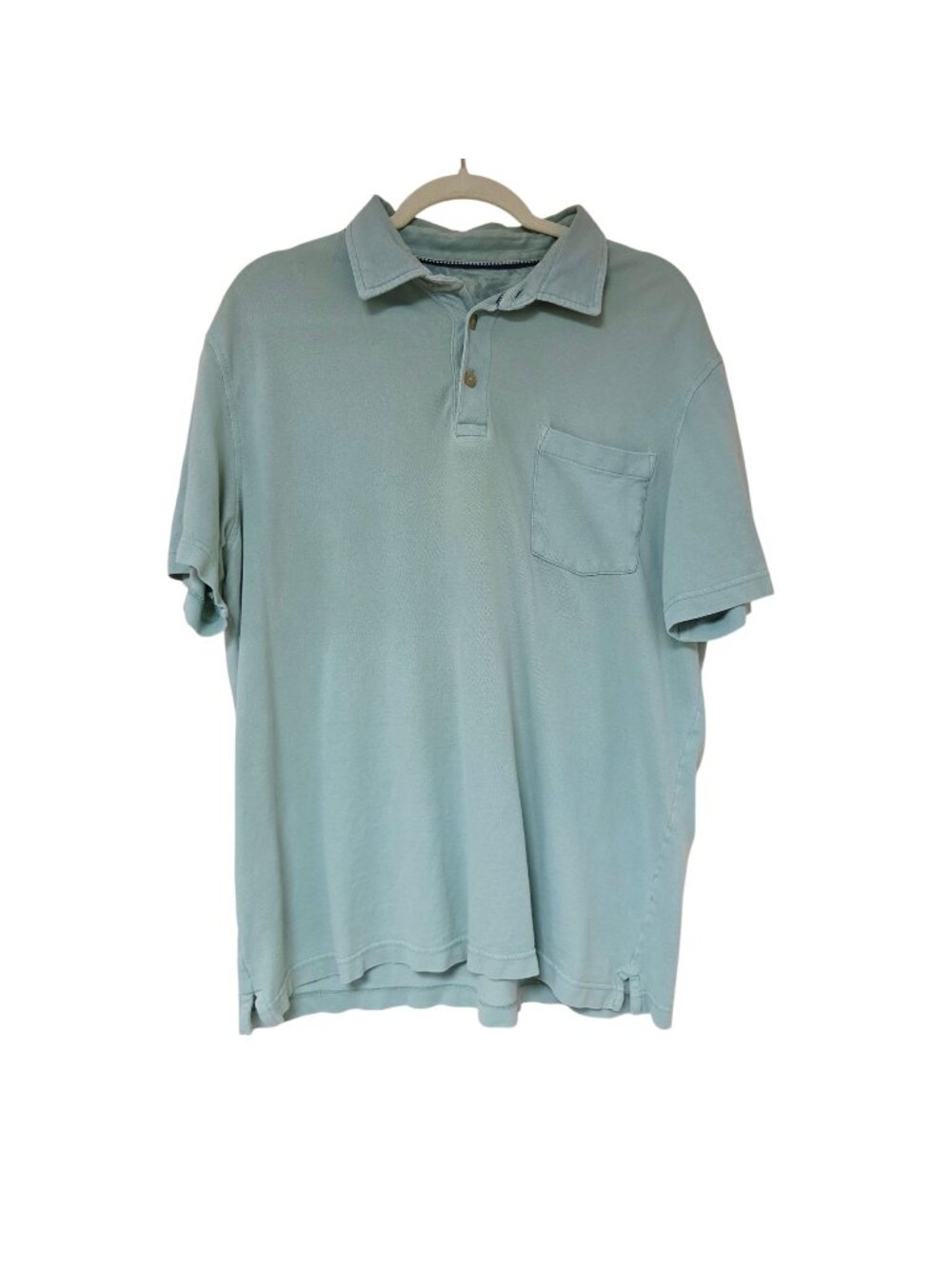 IZOD Polo Shirt Satlwater Relaxed Classic Mens Sz L Teal Green Embroidered Logo